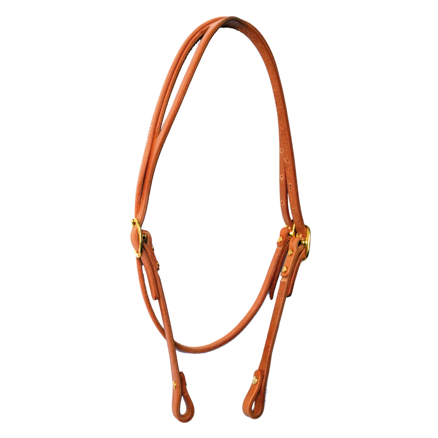 Throat Latch Shaped-Ear Harness Leather Headstall