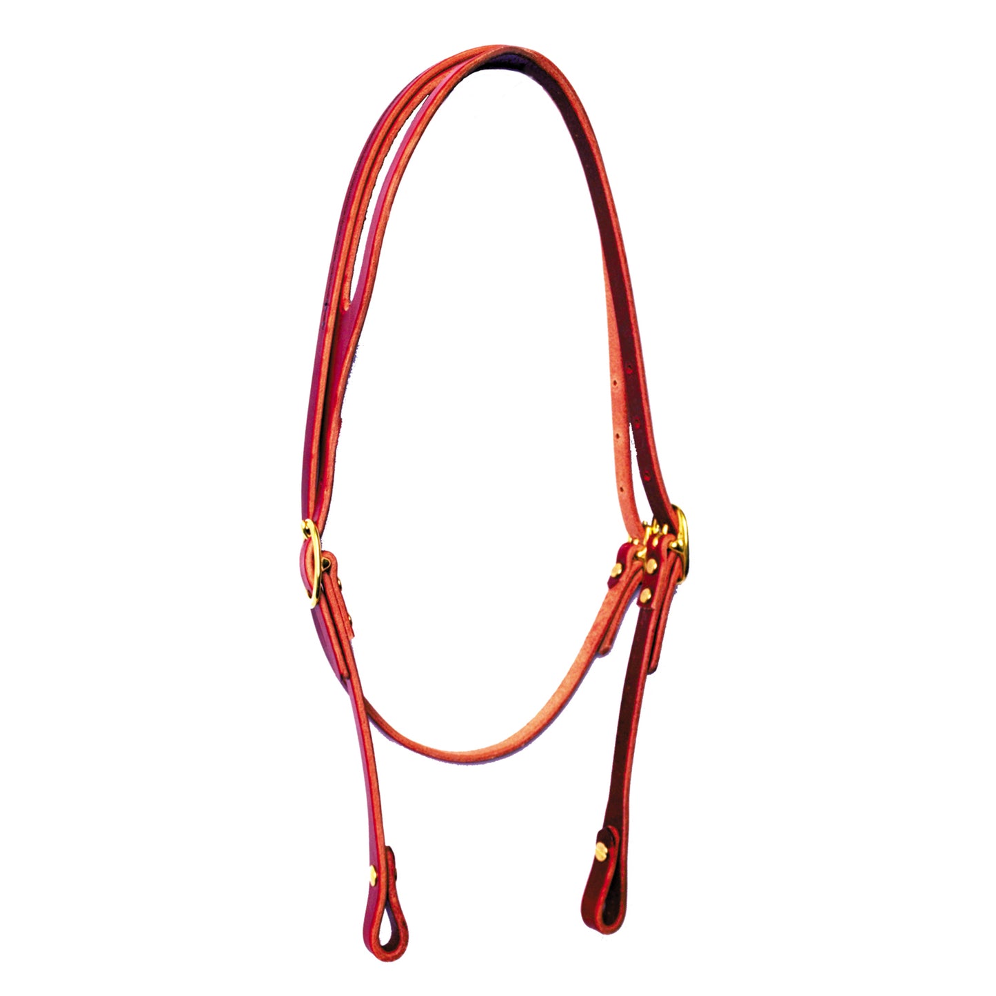 Throat Latch Shaped-Ear Leather Headstall