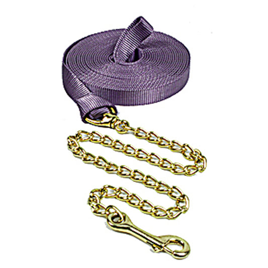 1" x 26' Nylon Lunge Line with 30" Brass Chain